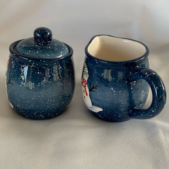 Snowman Sugar and Creamer Set - Pacific Rim - Ceramic - Picture 6 of 8